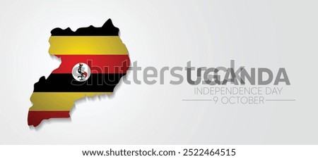 Uganda flag map Uganda independence day 9 October vector poster