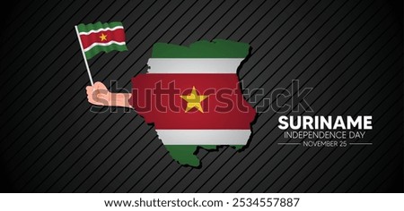 Suriname Independence Day 25 November flag map vector poster