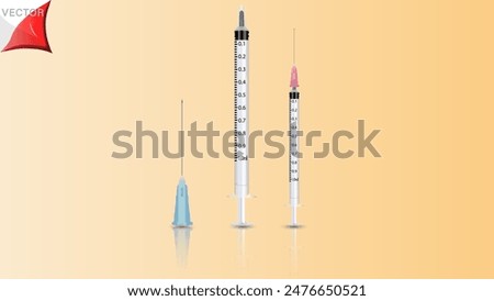 Syringe 1 ml medical equipment and tools vector insert medical images vector EPS10