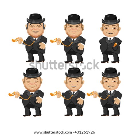 A successful businessman in the wild West. Vector illustration.