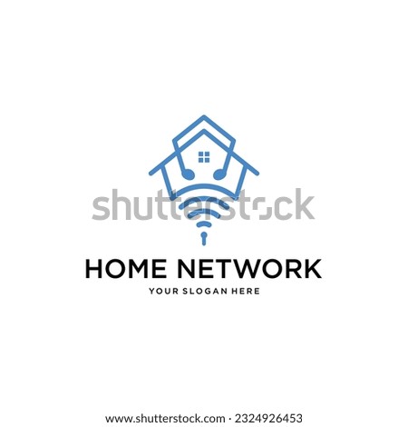 Home Network Tech Creative Logo Design Vector