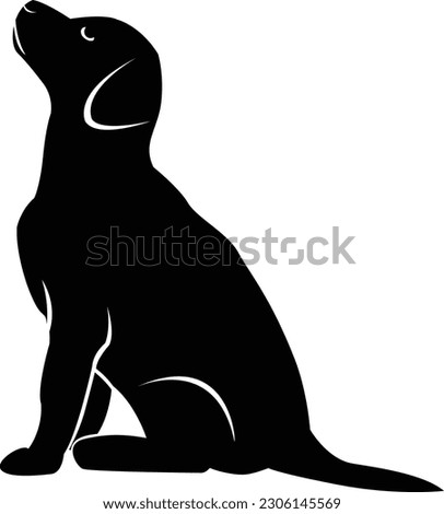 Labrador dog silhouette, dog silhouette,  print, decorative sticker