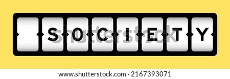 Black color in word society on slot banner with yellow color background