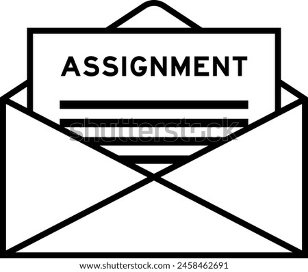 Envelope and letter sign with word assignment as the headline