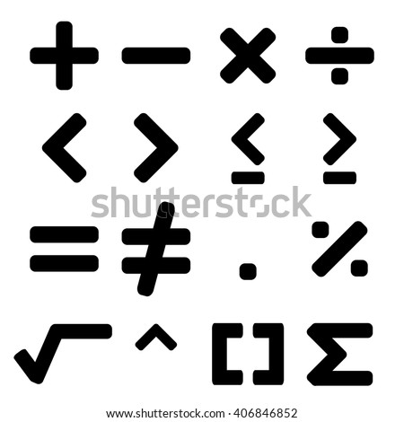 Math symbol in black color