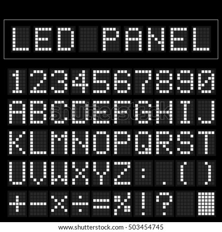 White digital square led font display with sample panel