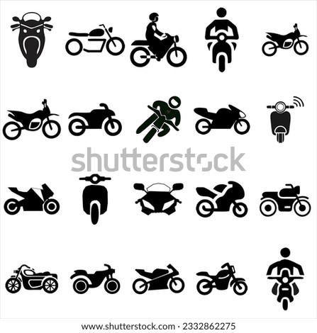 Set of Motorcycle icon illustration.vector