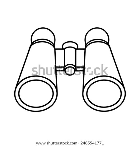 Binocular vector line art illustration icon logo