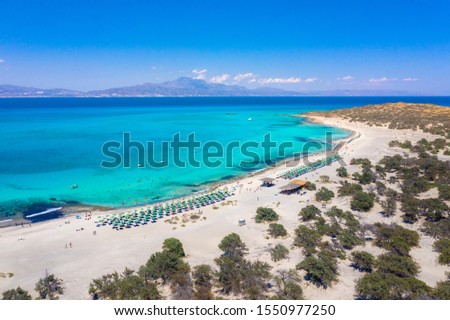 Exotic Chryssi island at the south of Crete, with the amazing Golden Beach, Greece