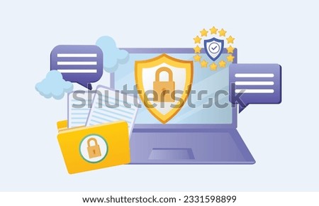 Business data and legal information isolated flat vector illustration. General privacy regulation .Vector Design Illustration.