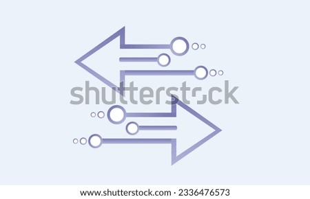 Arrow transfer outline icon symbol. linear style sign for mobile phone concept and web design.on white background.Vector Design Illustration.