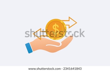 cashflow or money transfer icon. concept of recurring payment and subscription.on white background.Vector Design Illustration.