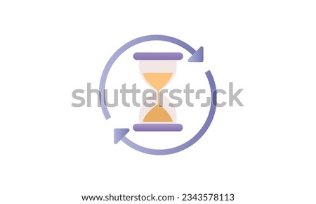 hourglass icon, sand watch line sign.on white background.Vector Design Illustration.