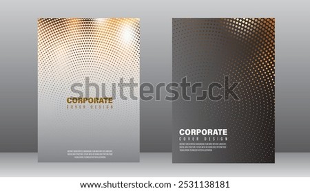 Corporate Cover particle. Flow wave with dot landscape. Digital data structure. Future mesh or sound grid. Pattern point visualization. Technology vector illustration. Annual Report