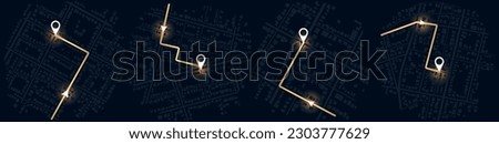 Gps map set navigation to own house. City top view. View from above the map buildings. Detailed view of city. Decorative graphic tourist map. Abstract transportation background. Vector, illustration.