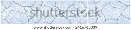 Set of backdrops map. Abstract Flat style, background. View from above. Navigate mapping technology for distance data, path turns. Editable vector illustration