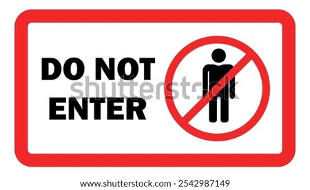 Red sign do not enter isolated warning sign do not enter. Square on transparent background. Vector graphics.