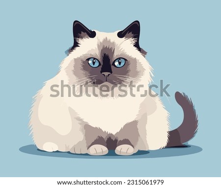 A cat with her tail vector illustration