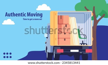 authentic moving background blue theme illustration with car box ornament