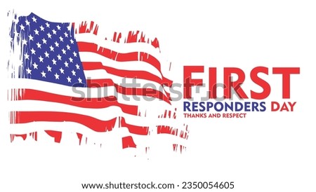 first responders day vector background with us flag illustration