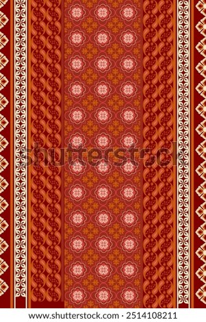 Floral  damask  abstract border pattern Design for baya dress ,silk saree ,sarong,border,background ,wall paper,clothing, wrapping,batik ,fabric , embroidery .and other design.