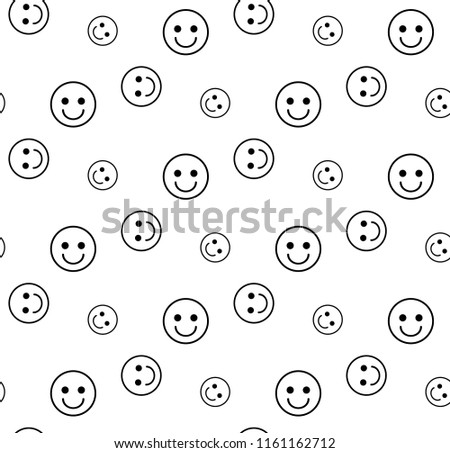 Vector seamless pattern with smileys. For easy making seamless pattern just drag all group into swatches bar, and use it for filling any contours.