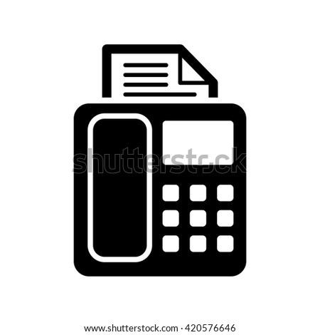 fax machine icon black on white background