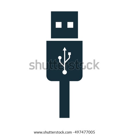 usb charging plug icon on white background