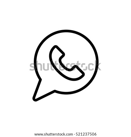 thin line whatsapp icon on white background
