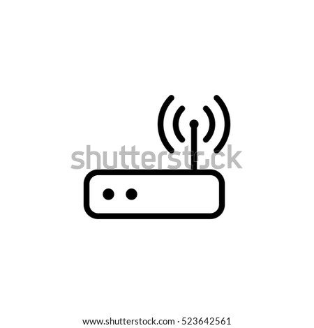 thin line wi-fi router icon on white background