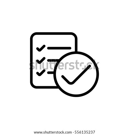 thin line checklist, report icon on white background