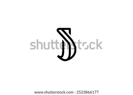 Letter JS or SJ Logo Design Vector 