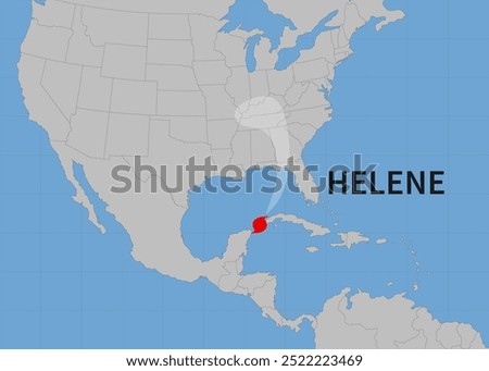 Hurricane Helene moved toward Florida. Vector illustration. EPS 10