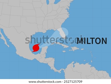 Hurricane Milton is taking aim at Florida. Vector illustration. EPS 10