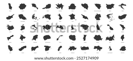 Countries in Western, Southern, Northern and Eastern Europe. Vector illustration