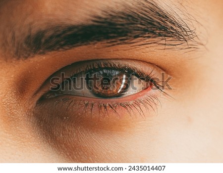 Similar – Image, Stock Photo Human beauty eye. macro shooting. Blue human eye iris macro shot. Brightly lit. Horizontal image. Vintage color look.