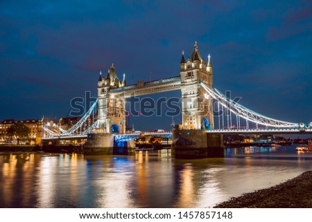 Similar – Image, Stock Photo Tower Bridge at night.