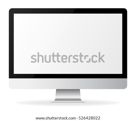 LCD monitor imac style for computer, isolated on white background. Blank screen