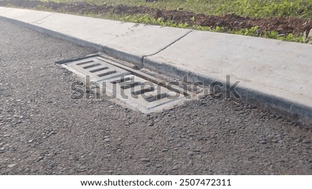 Similar – Image, Stock Photo Curb on an empty road by the forest