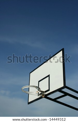 basketball basket in blue sky