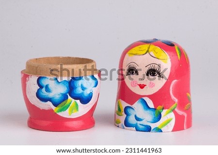 Similar – Image, Stock Photo matryoshka doll on the blue background