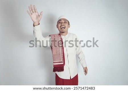 Similar – Image, Stock Photo Calling someone. Like this gorgeous girl dressed in a shiny dress. At the hotel. While getting comfy in white sheets.