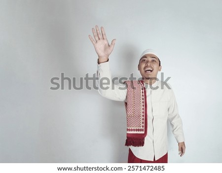 Similar – Image, Stock Photo Calling someone. Like this gorgeous girl dressed in a shiny dress. At the hotel. While getting comfy in white sheets.