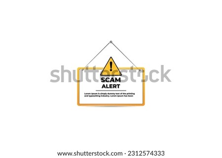 Scam alert banner. scam sign label isolated. vector illustration.