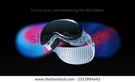 Vision Pro-High-tech Futuristic technology VR Glasses -Virtual reality device, 360 VR modern helmet-vector illustration