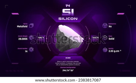 Silicon Parodic Table Element 14-Fascinating Facts and Valuable Insights-Infographic vector illustration design