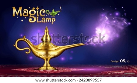 Fantasy Magic Lamp Elegant Vector Illustration-Tailored for Crafting Dreamy and Magical Concepts for Game design