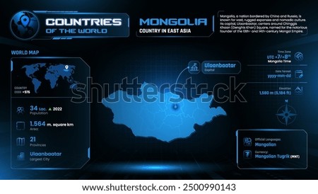 Mongolia Map Detailed Insights on Geography, Population and Key Facts-Vector Design