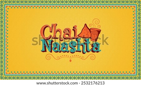 Chai Naashta Indian Typography – Vibrant and Authentic Text Design for Home Décor, Restaurants, Offices, Weddings, and Events with Traditional Indian Style-Vector design