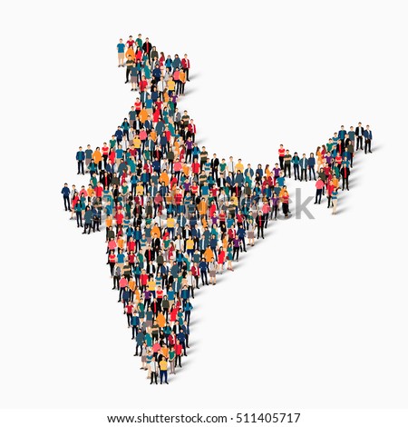 people map country India vector